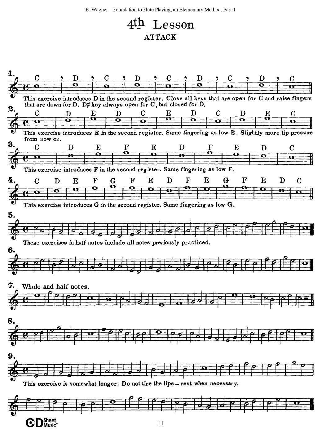 长笛演奏基础教程练习（1—10）其它曲谱（图3）