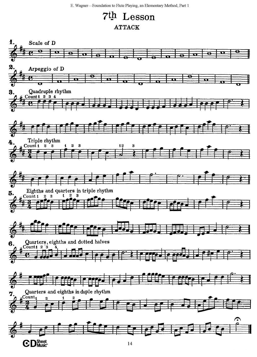 长笛演奏基础教程练习（1—10）其它曲谱（图6）
