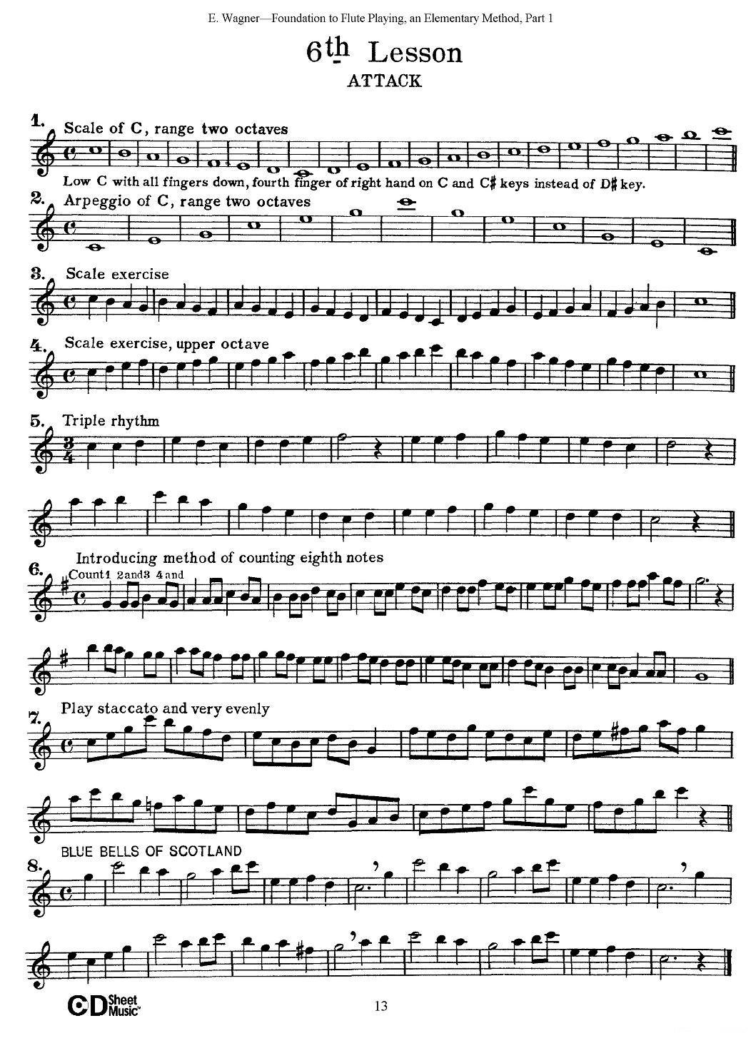 长笛演奏基础教程练习（1—10）其它曲谱（图5）