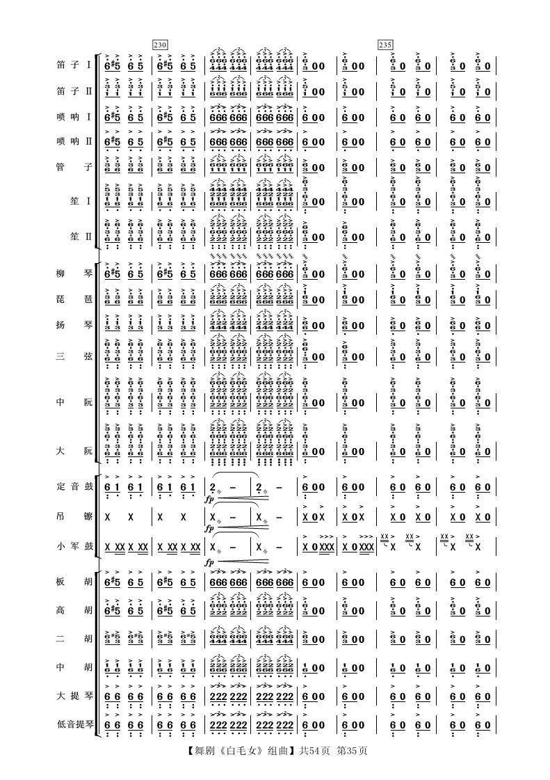 舞剧《白毛女》组曲（民族管弦乐合奏）其它曲谱（图35）