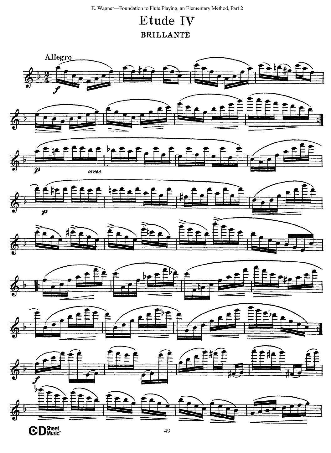 长笛演奏基础教程练习（Etude 4）其它曲谱（图1）