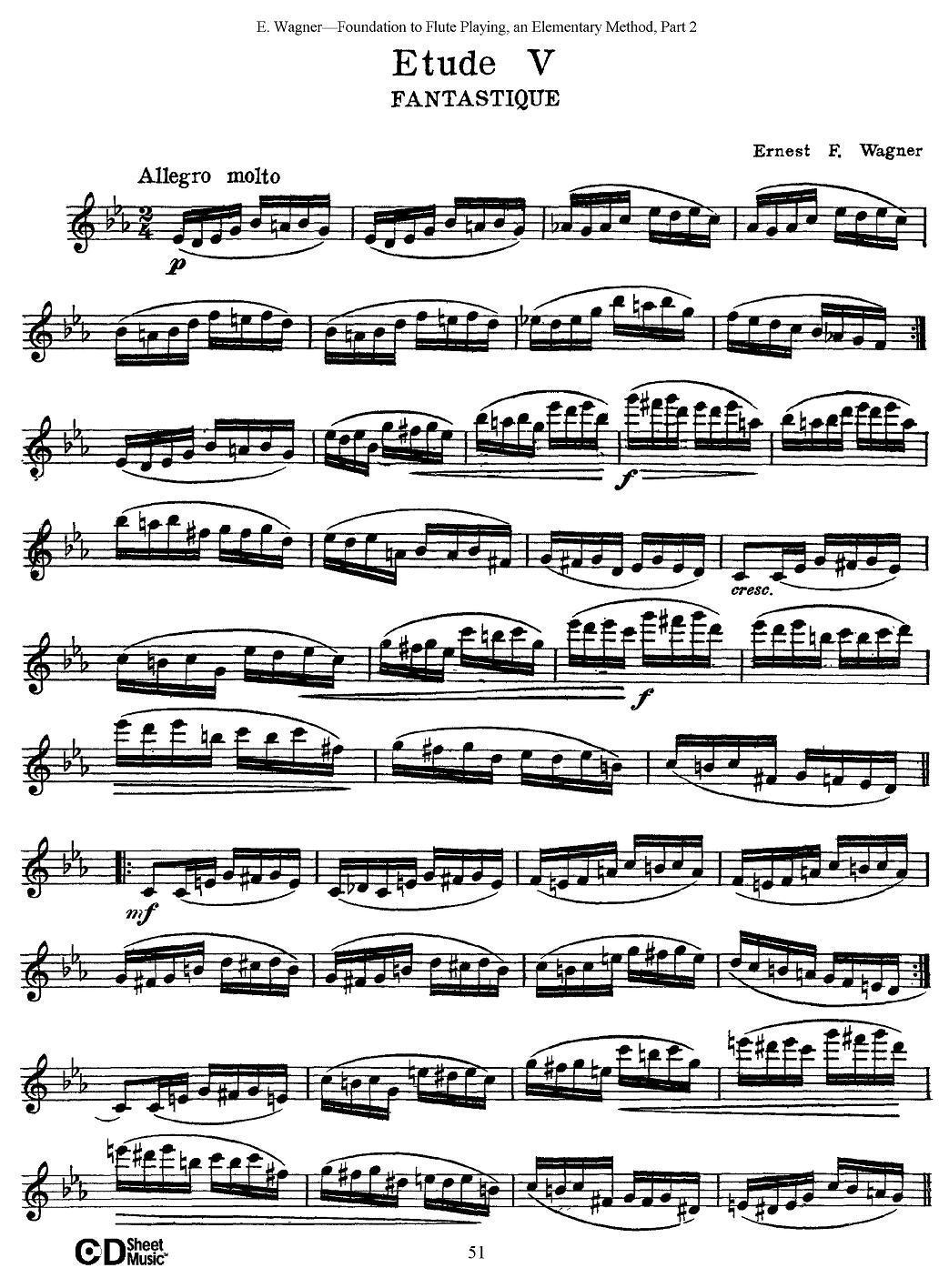 长笛演奏基础教程练习（Etude 5）其它曲谱（图1）
