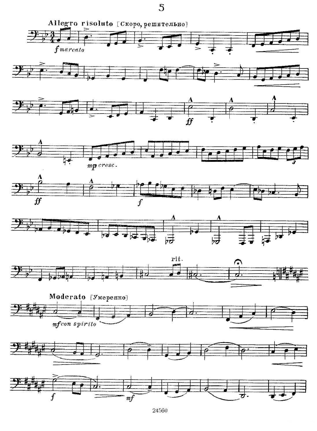 瓦西里耶夫24首大号练习曲集（1—6）其它曲谱（图5）