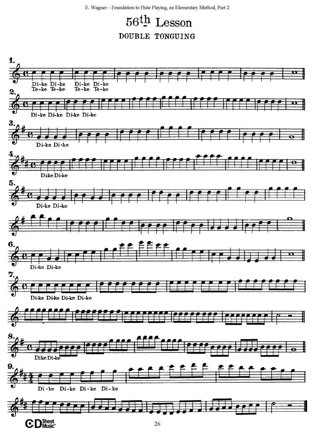 长笛演奏基础教程练习（53—59）其它曲谱（图6）