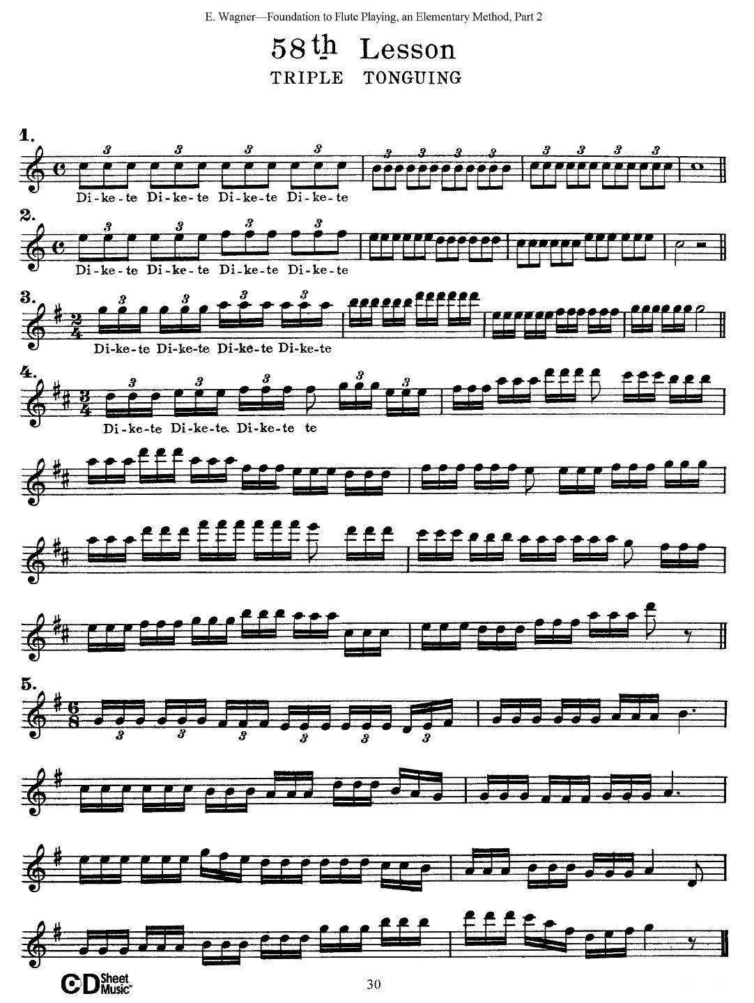 长笛演奏基础教程练习（53—59）其它曲谱（图10）