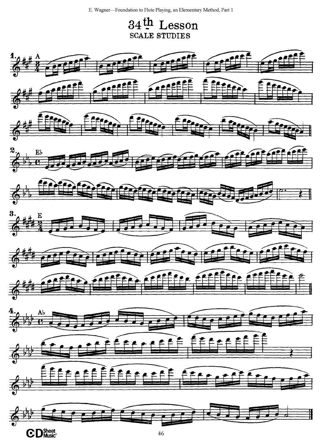 长笛演奏基础教程练习（31—40）其它曲谱（图5）