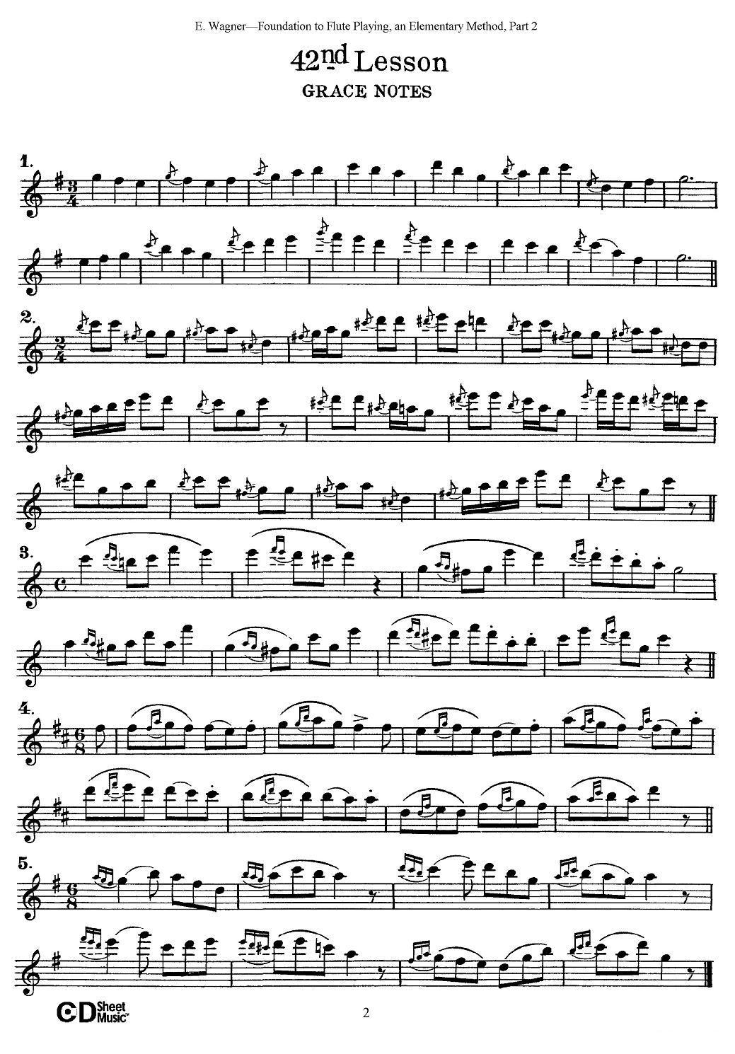 长笛演奏基础教程练习（41—46）其它曲谱（图4）