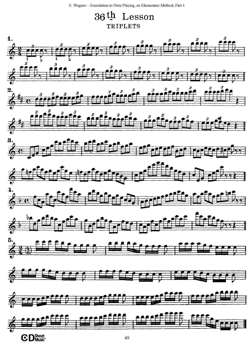 长笛演奏基础教程练习（31—40）其它曲谱（图8）