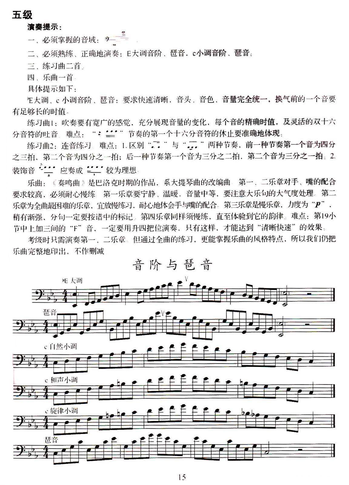 长号考级曲集（5级）两首练习曲其它曲谱（图1）