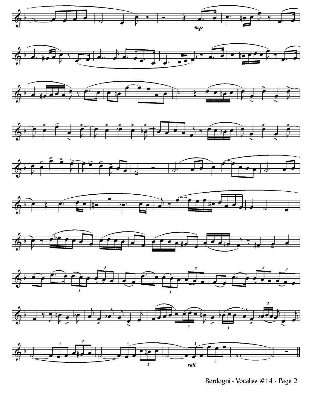 Bordogni - Vocalise #14（小号）其它曲谱（图2）