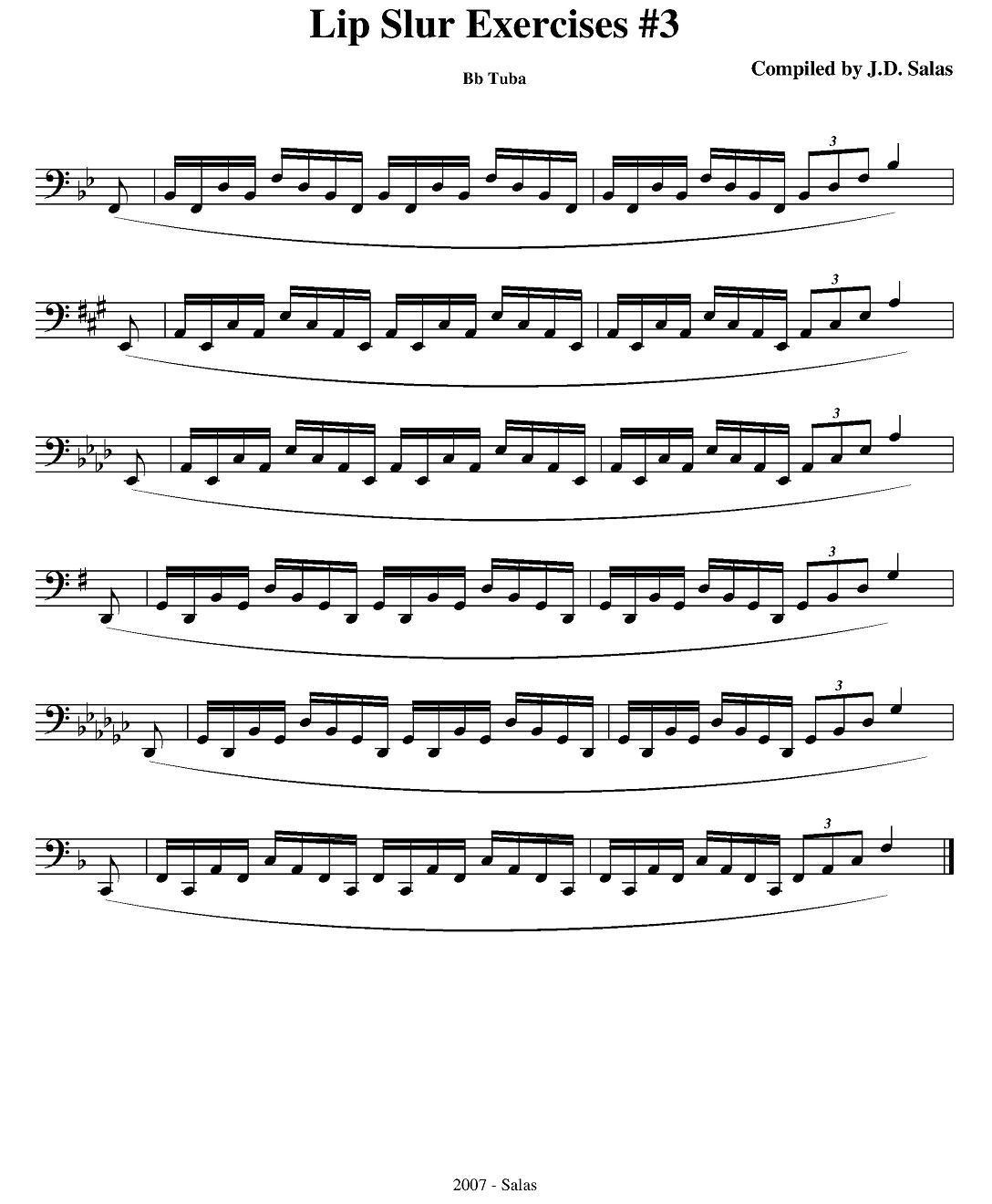 Lip Slur Exercise - Bb Tuba（大号练习教材选曲）其它曲谱（图3）