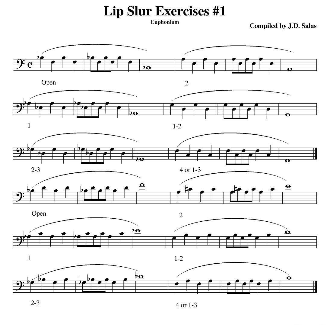 Lip Slur Exercises-Euphonium（大号练习教材选曲）其它曲谱（图1）