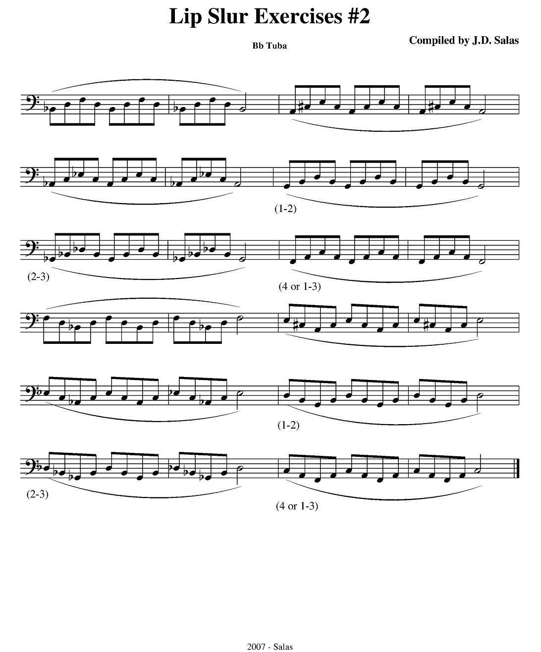 Lip Slur Exercise - Bb Tuba（大号练习教材选曲）其它曲谱（图2）