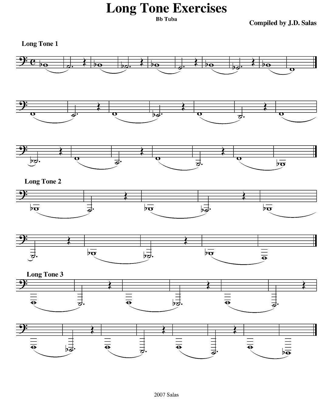 Long Tone Exercises-Bb Tuba（大号练习教材选曲）其它曲谱（图1）