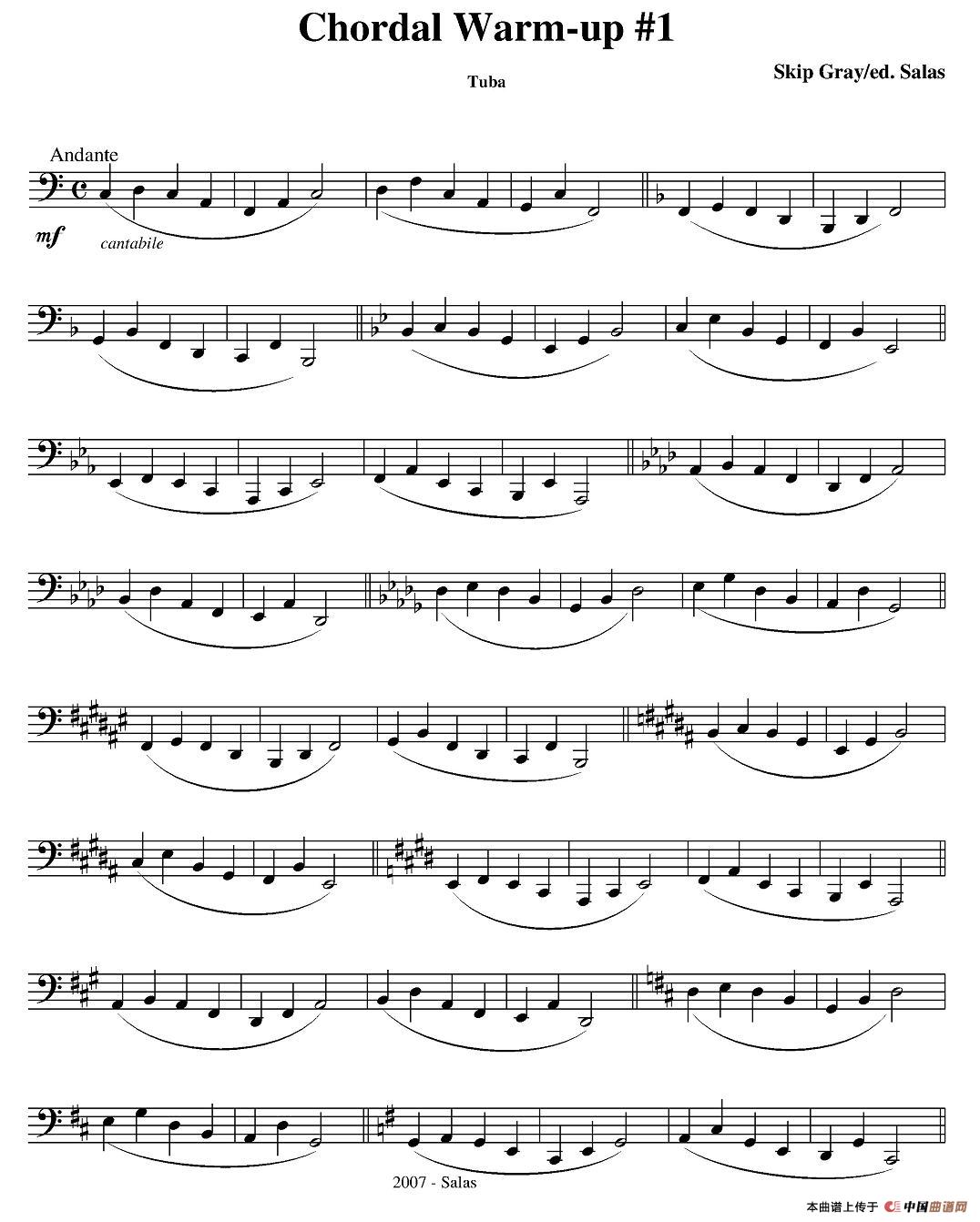 Chordal Warm-up  - Tuba（大号练习教材选曲）其它曲谱（图1）