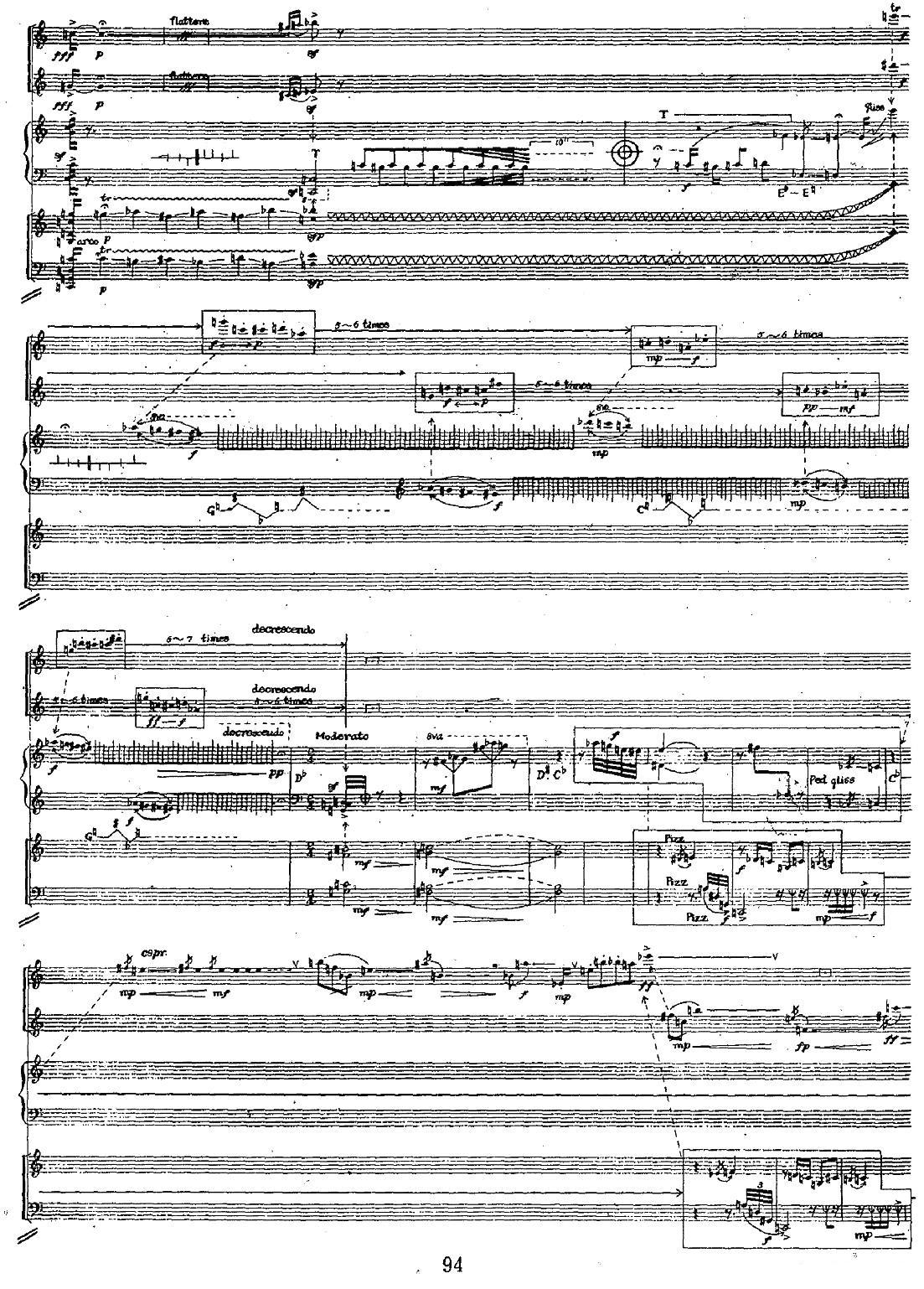 为长笛、单簧管、竖琴、小提琴、大提琴的五重奏其它曲谱（图5）