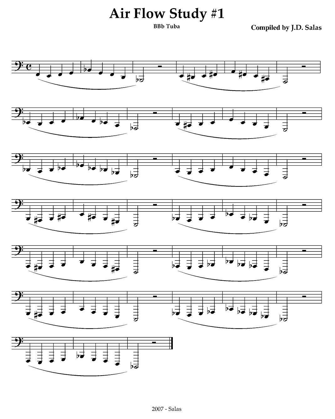 Air Flow Study - Bb Tuba（大号练习教材选曲）其它曲谱（图1）
