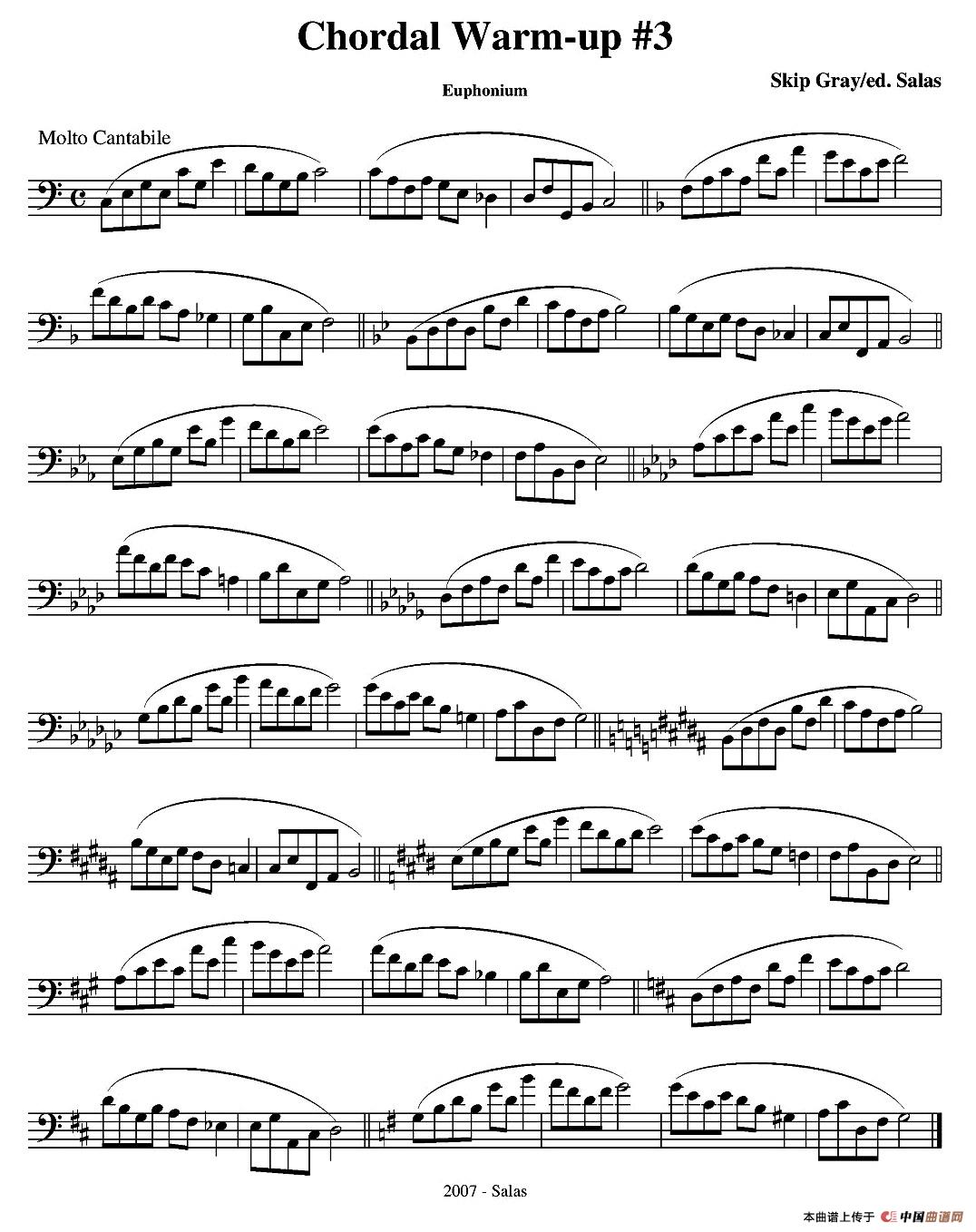 Chordal Warm-up  - Euphonium（大号练习教材选曲）其它曲谱（图2）