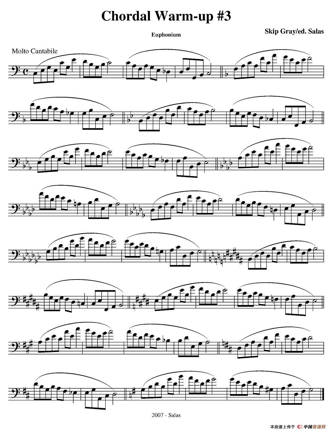 Chordal Warm-up  - Euphonium（大号练习教材选曲）其它曲谱（图2）