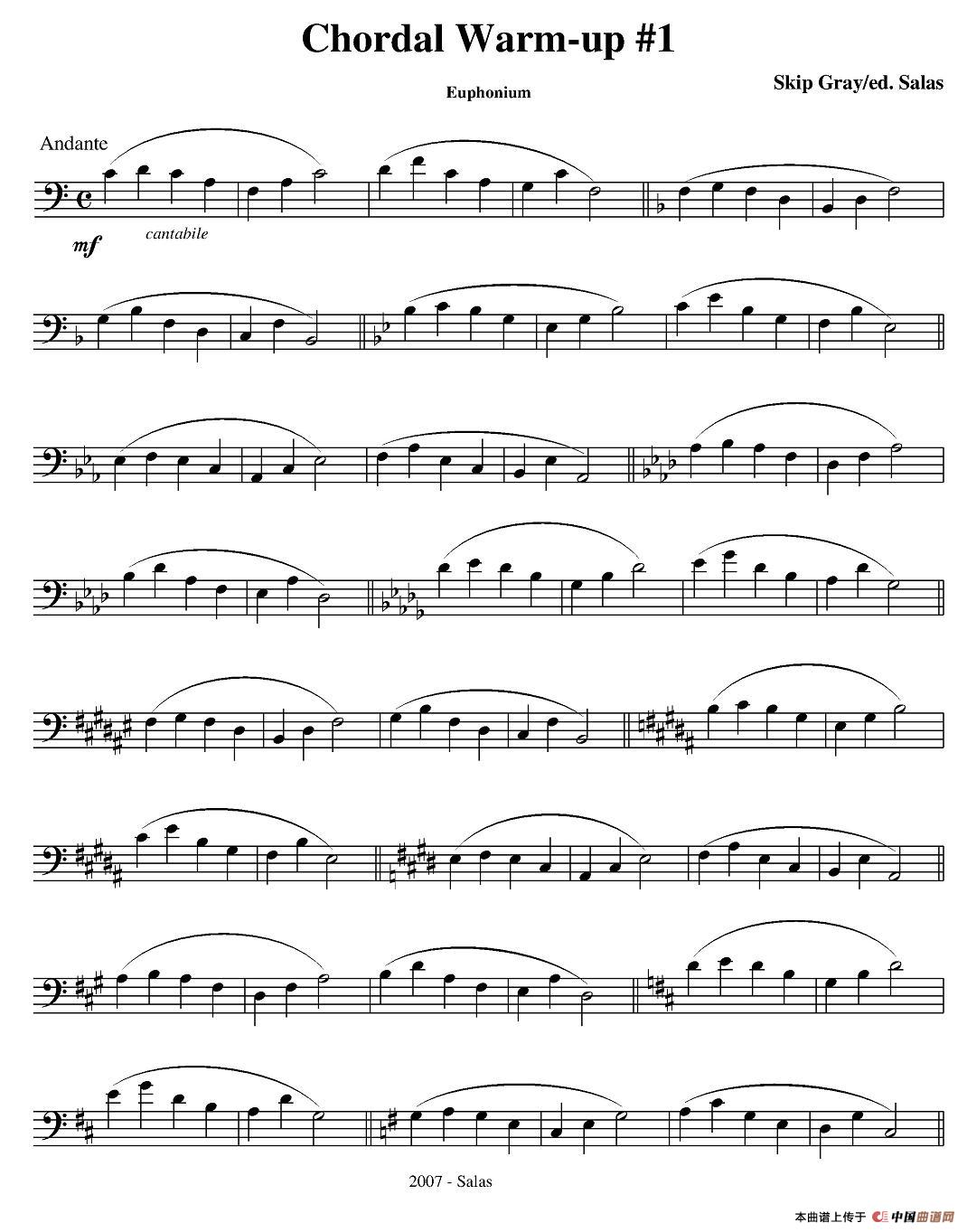Chordal Warm-up  - Euphonium（大号练习教材选曲）其它曲谱（图1）