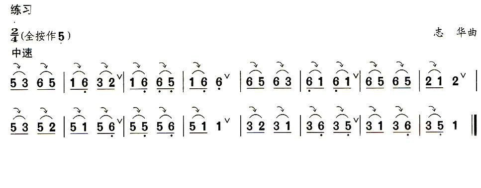 葫芦丝技巧练习之七：滑音练习其它曲谱（图2）