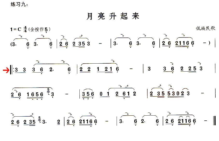 葫芦丝技巧练习之七：滑音练习其它曲谱（图4）