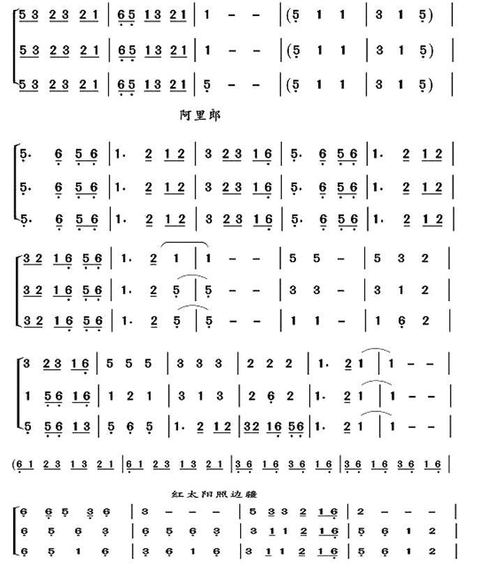 葫芦丝十部联奏之朝鲜族风情（三重奏）其它曲谱（图2）