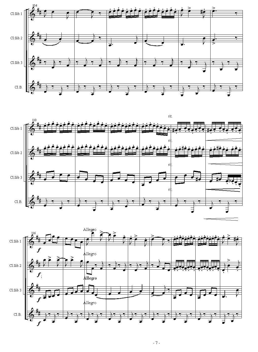 CZARDAS（查尔达斯）（单簧管四重奏）其它曲谱（图7）