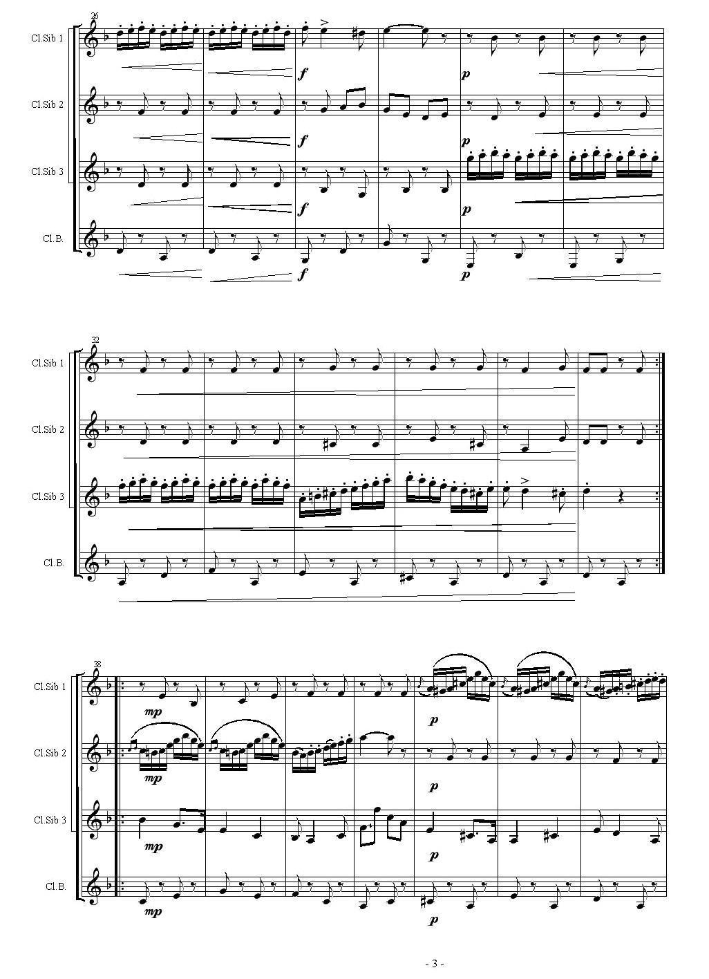 CZARDAS（查尔达斯）（单簧管四重奏）其它曲谱（图3）