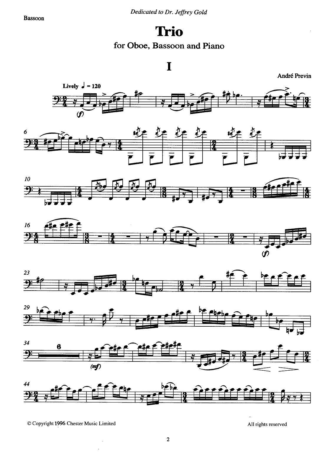 巴松双簧管与钢琴三重奏（1）（巴松分谱）其它曲谱（图1）