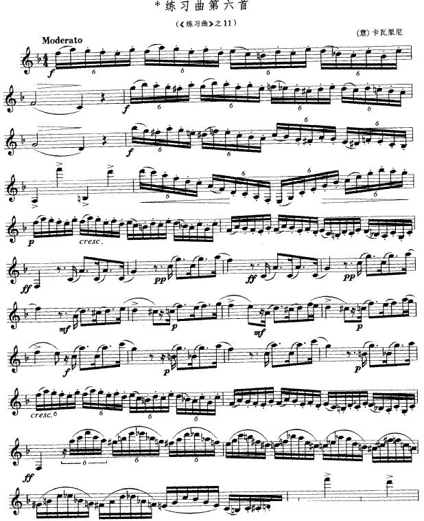 黑管练习曲第六首（《练习曲》之11）其它曲谱（图1）