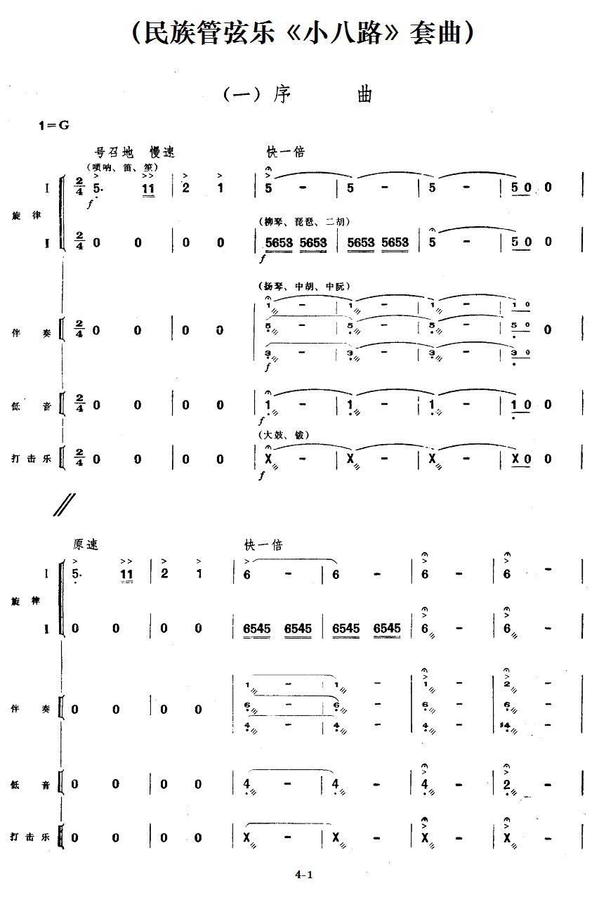 一、序曲（民族管弦乐《小八路》套曲）其它曲谱（图1）