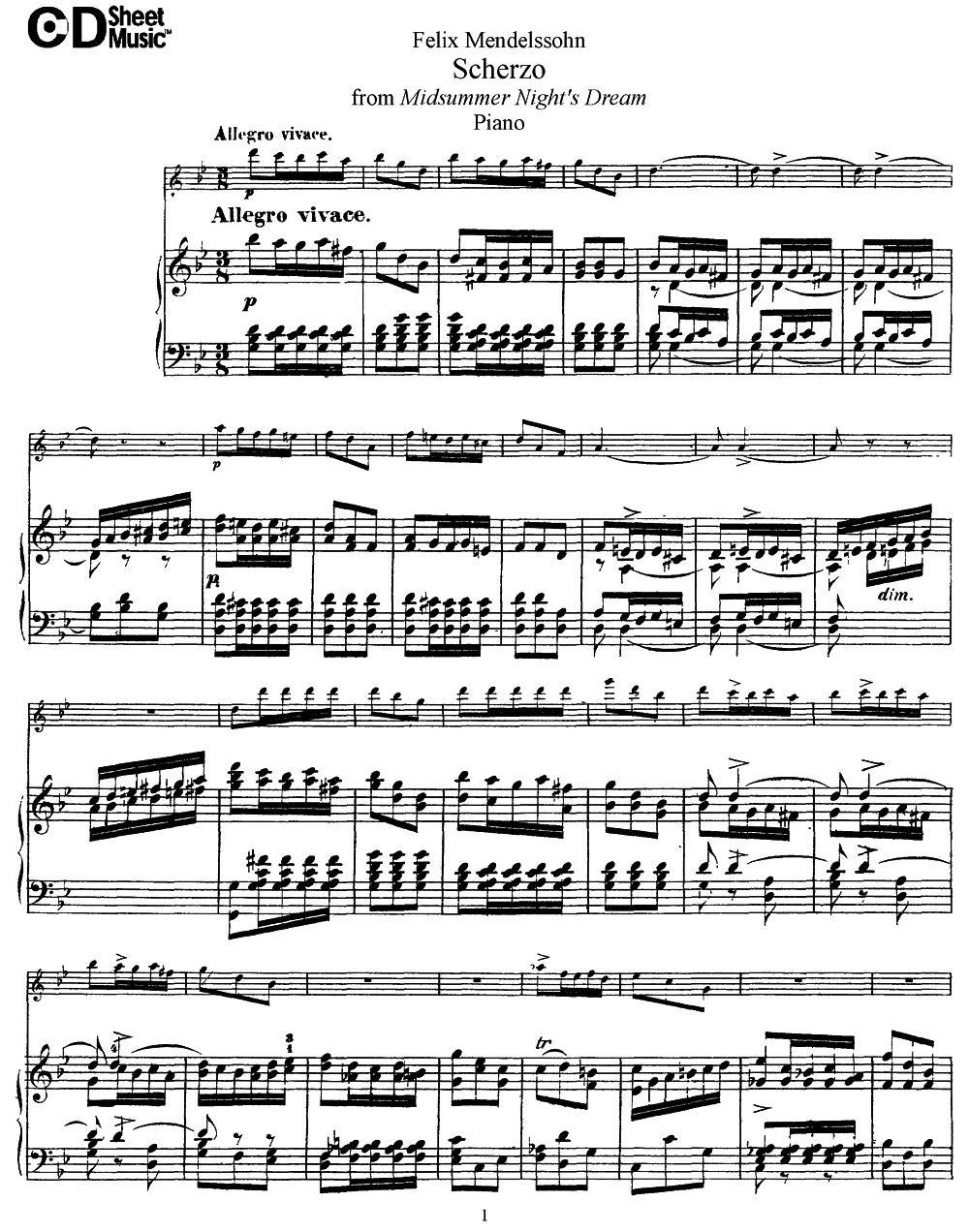 Scherzo（长笛+钢琴）其它曲谱（图1）