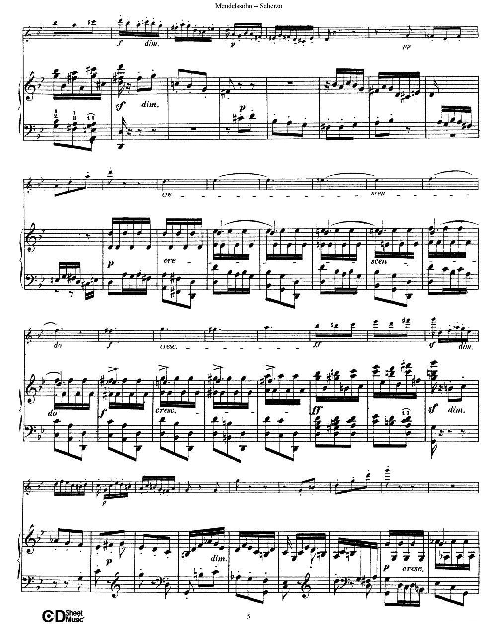 Scherzo（长笛+钢琴）其它曲谱（图5）