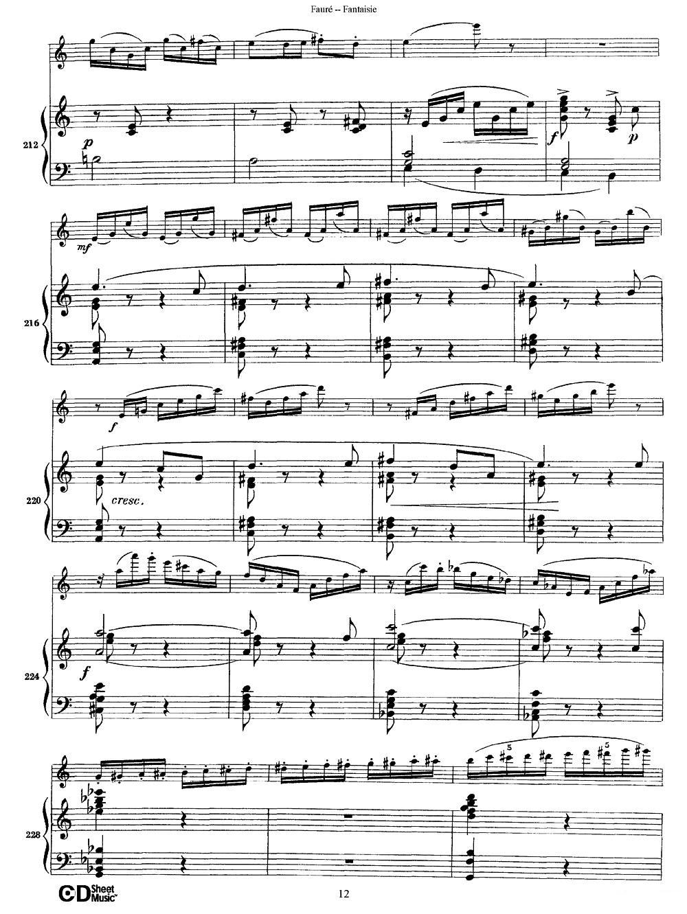 Fantaisie Op.79（幻想曲 作品79号）（长笛+钢琴伴奏）其它曲谱（图12）