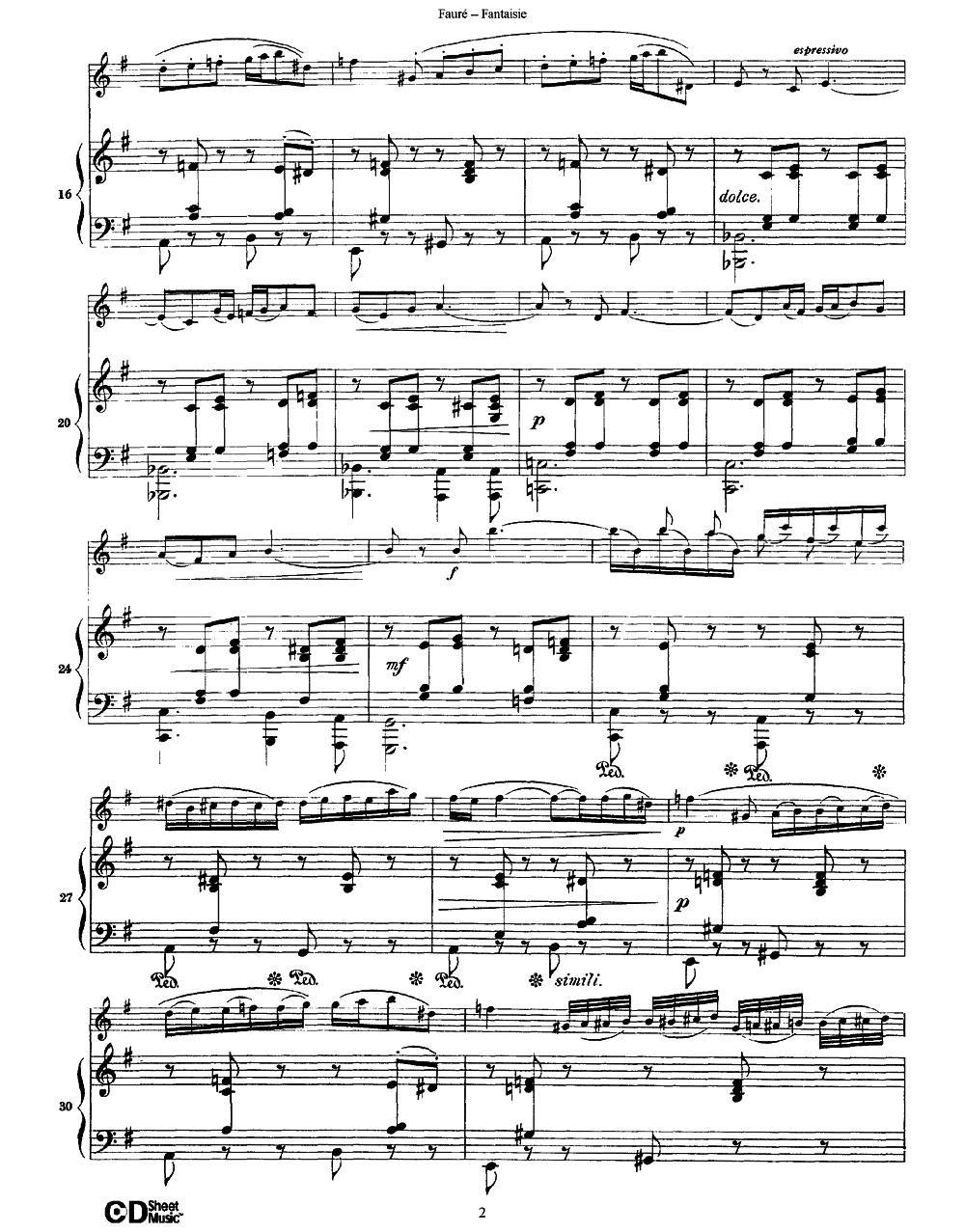 Fantaisie Op.79（幻想曲 作品79号）（长笛+钢琴伴奏）其它曲谱（图2）