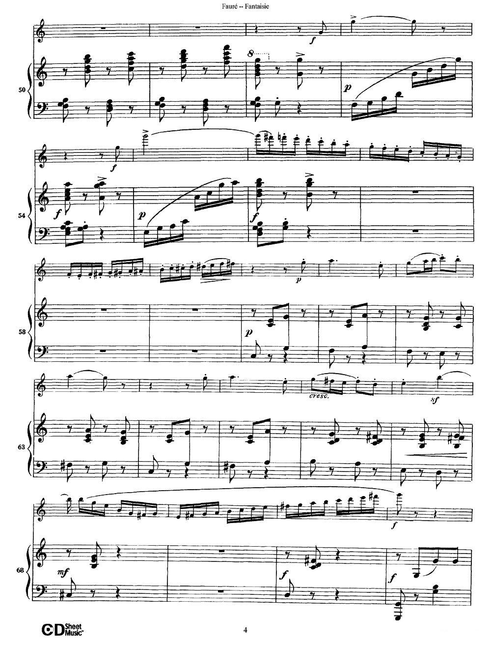 Fantaisie Op.79（幻想曲 作品79号）（长笛+钢琴伴奏）其它曲谱（图4）