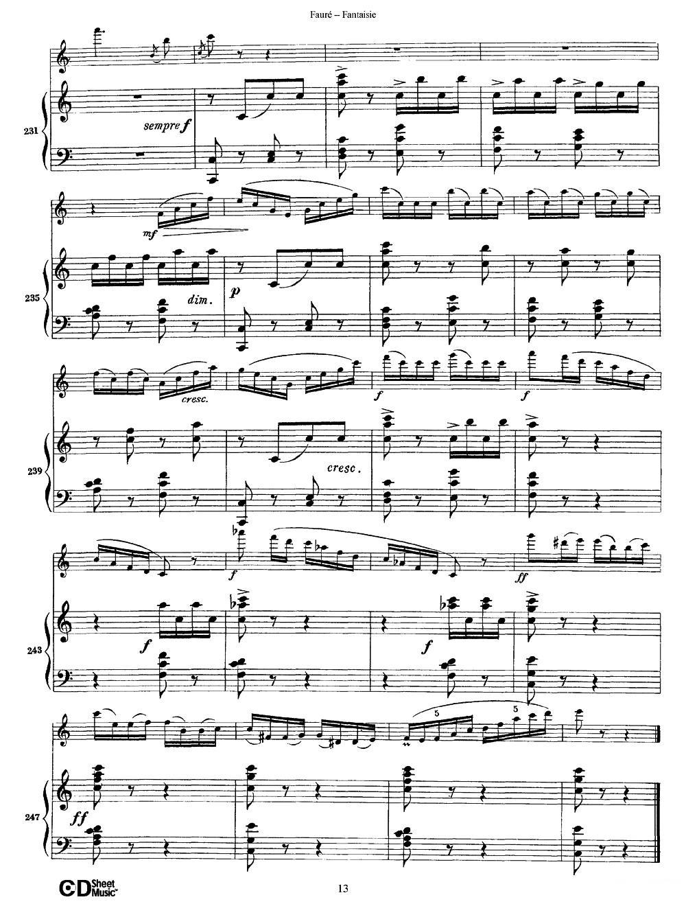 Fantaisie Op.79（幻想曲 作品79号）（长笛+钢琴伴奏）其它曲谱（图13）