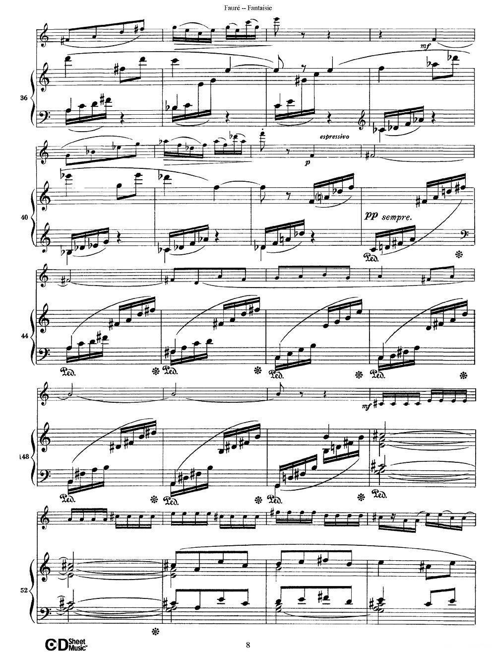 Fantaisie Op.79（幻想曲 作品79号）（长笛+钢琴伴奏）其它曲谱（图8）