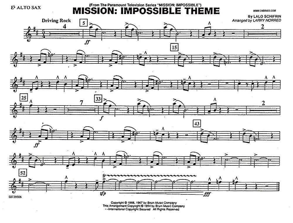 不可能的任务（电影《007》管乐团分谱）其它曲谱（图3）