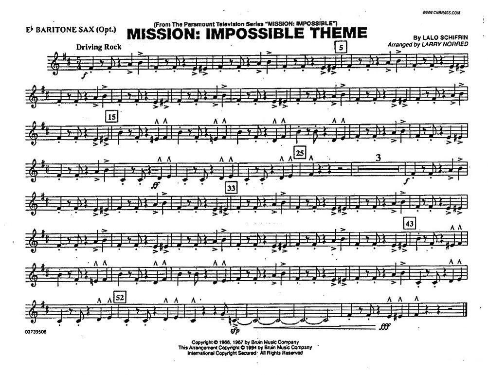 不可能的任务（电影《007》管乐团分谱）其它曲谱（图5）