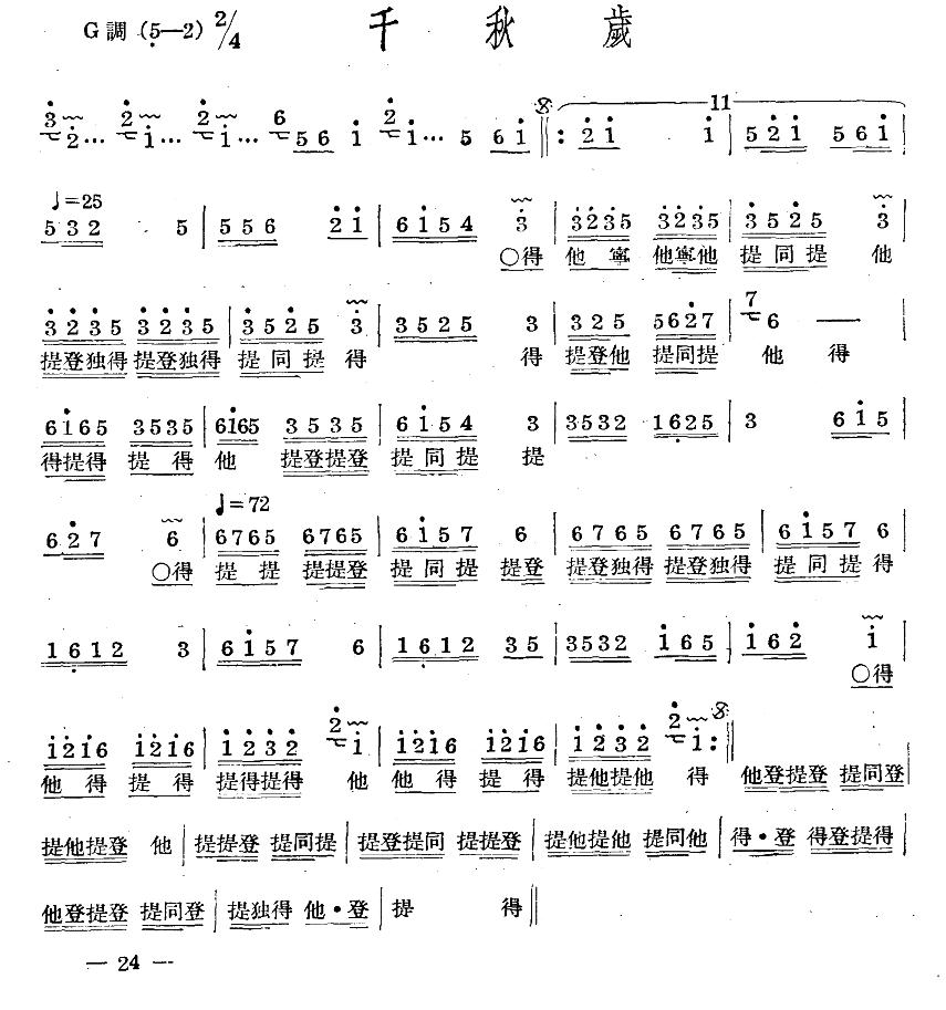 十番音乐：千秋岁其它曲谱（图1）