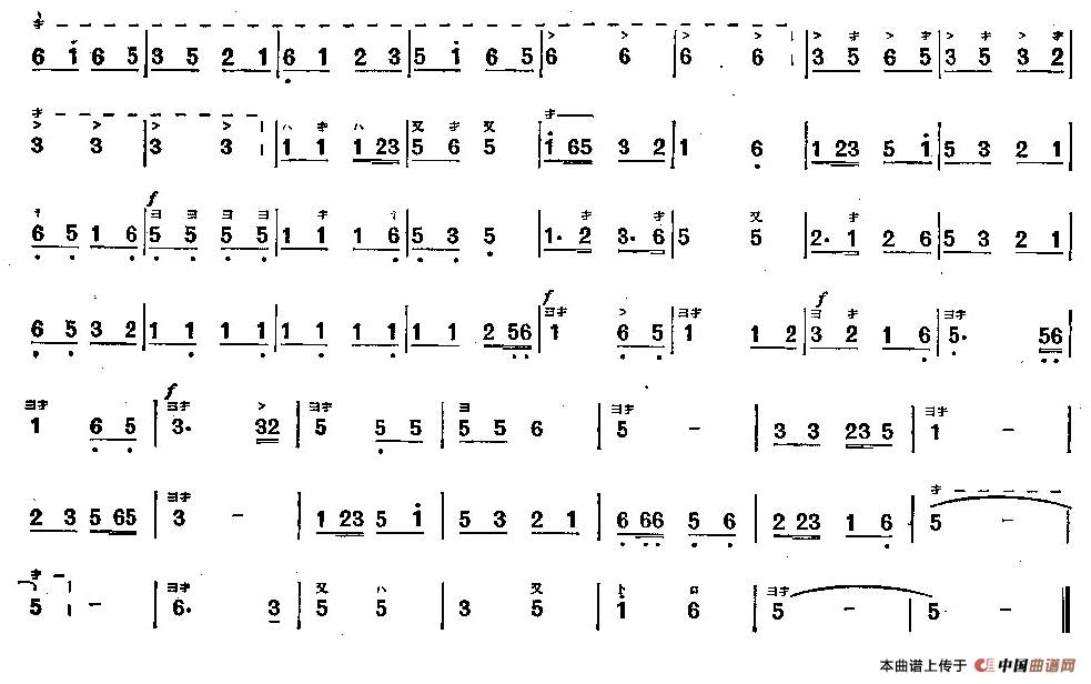 藏胞歌唱解放军（片段、三弦）其它曲谱（图2）