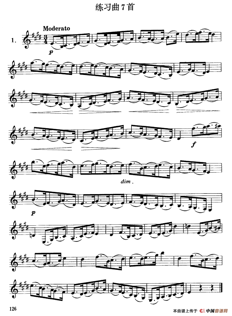 单簧管中级练习曲7首其它曲谱（图1）