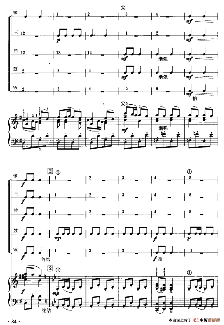 罗萨蒙德舞曲（儿童节奏乐队用曲）其它曲谱（图2）