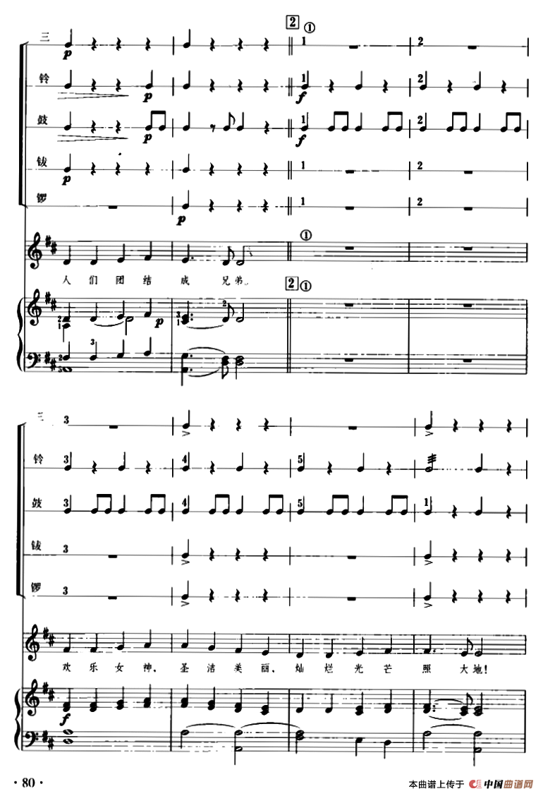 欢乐颂（儿童节奏乐队用曲）其它曲谱（图3）