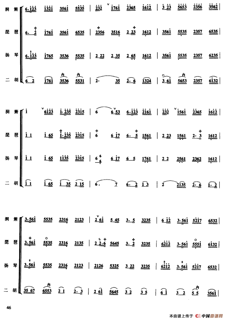中花六板（民乐合奏）其它曲谱（图3）