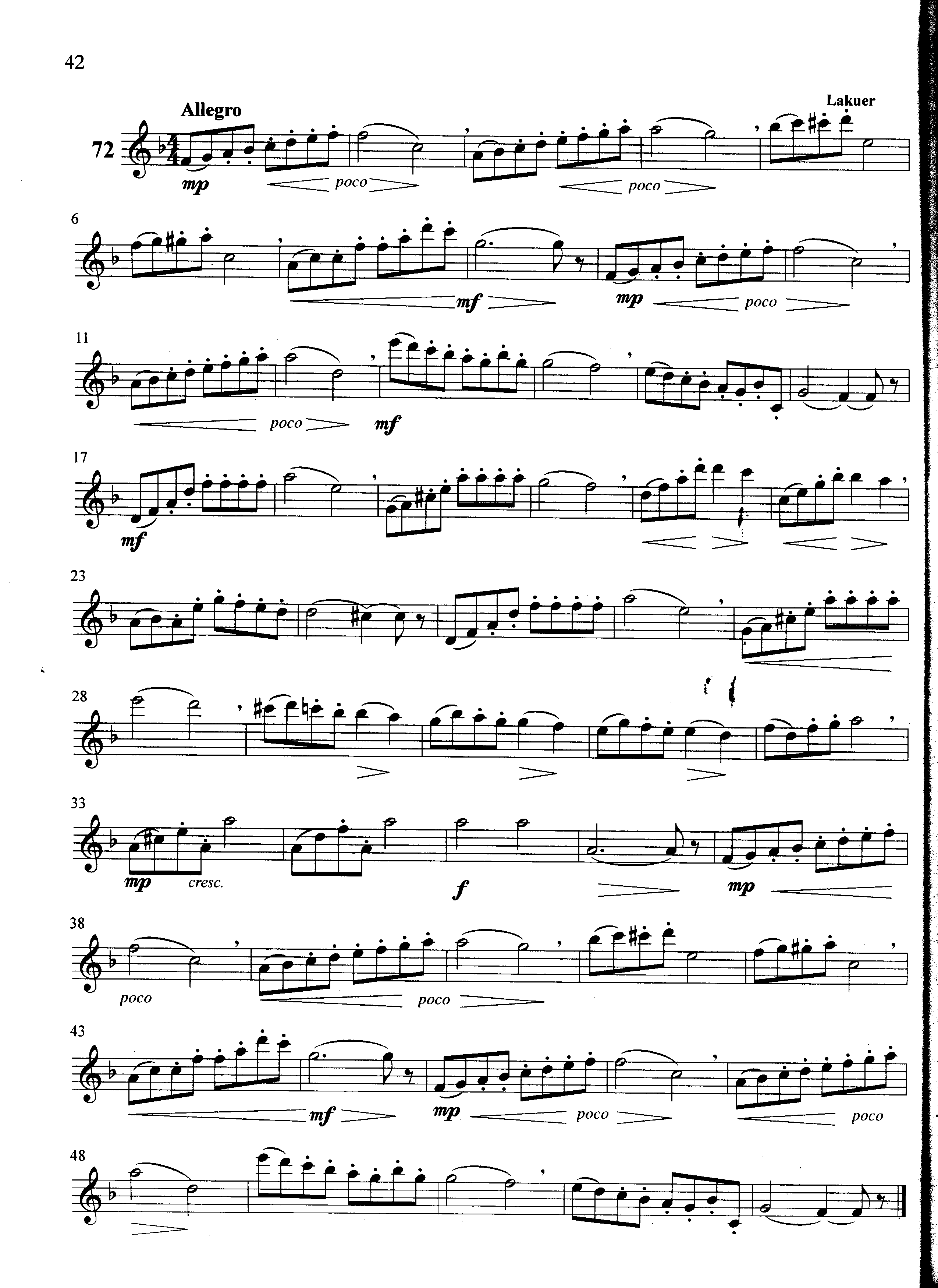 萨克斯管练习曲第100—042页萨克斯曲谱（图1）