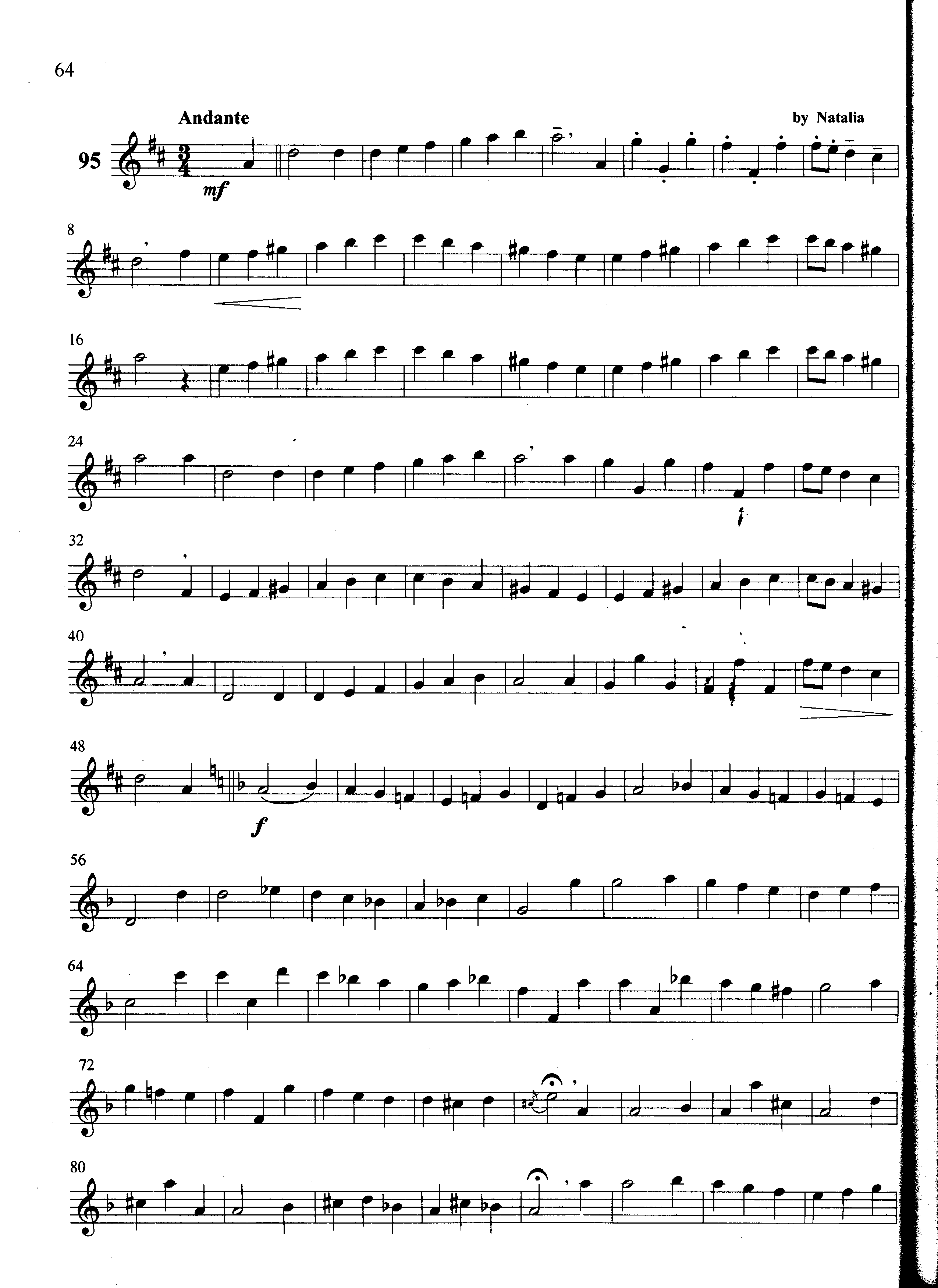 萨克斯管练习曲第100—064页萨克斯曲谱（图1）