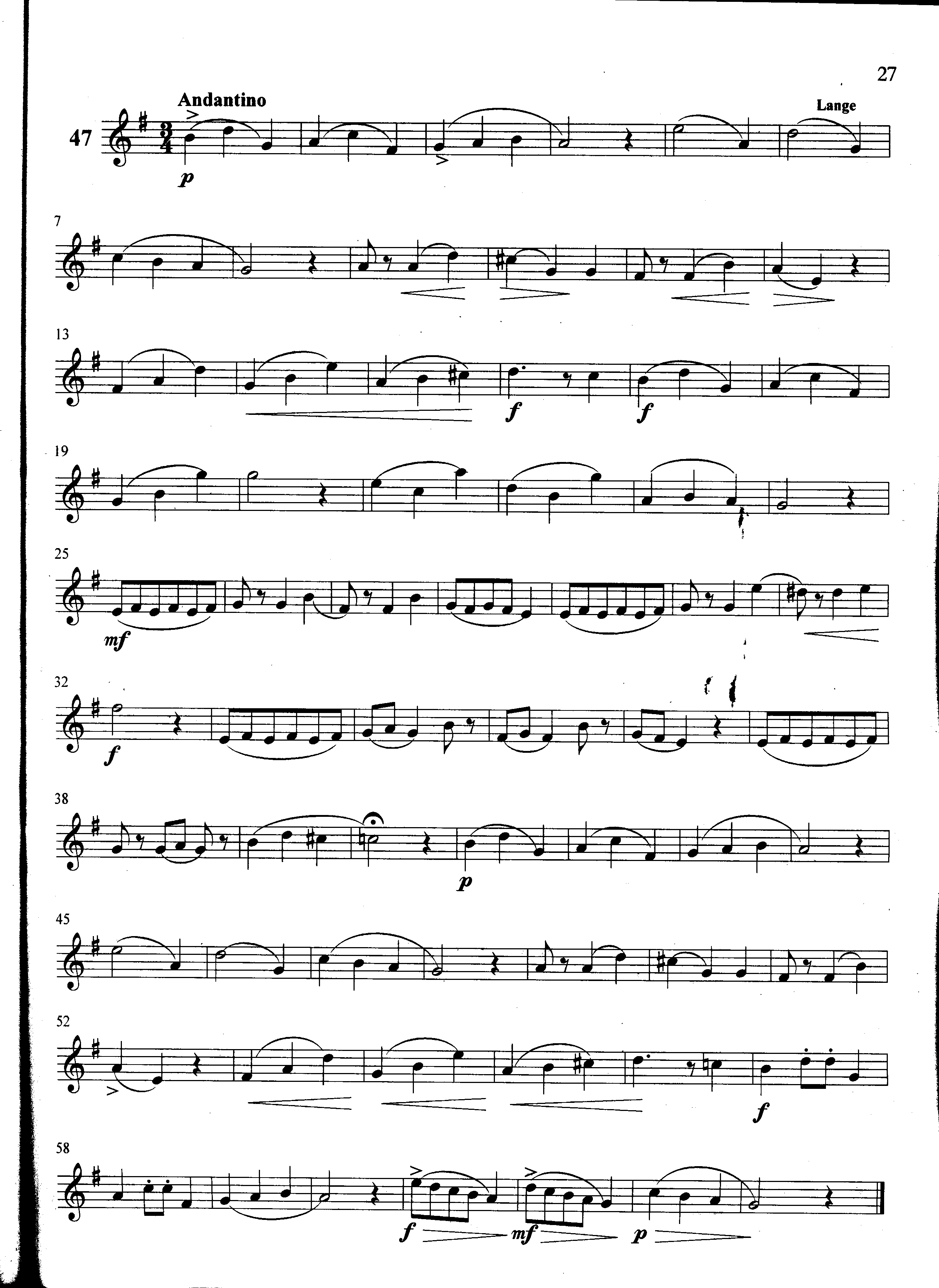 萨克斯管练习曲第100—027页萨克斯曲谱（图1）